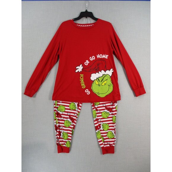 Grinch Christmas Pajama Set Character Sleepwear Long Sleeve Size M - Picture 1 of 15